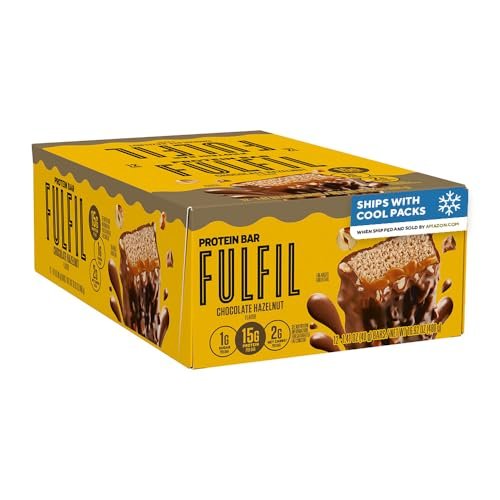FULFIL Protein Snack Riegel, Haselnuss-Schokolade, glutenfrei, 15g Protein, 12er-Pack