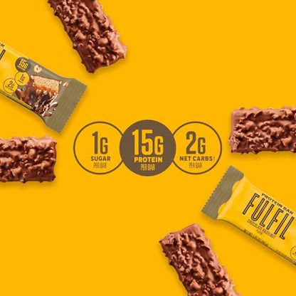FULFIL Protein Snack Riegel, Haselnuss-Schokolade, glutenfrei, 15g Protein, 12er-Pack