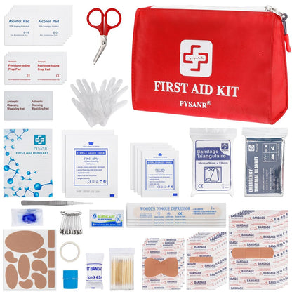Kleines Erste-Hilfe-Set, 150-teilig mit Rettungsdecke & Schere, Mini-Erste-Hilfe-Tasche für Notfälle, Zuhause, Camping, Reisen, Sport, Büro, Outdoor, Auto, Schule