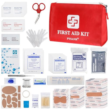 Kleines Erste-Hilfe-Set, 150-teilig mit Rettungsdecke & Schere, Mini-Erste-Hilfe-Tasche für Notfälle, Zuhause, Camping, Reisen, Sport, Büro, Outdoor, Auto, Schule