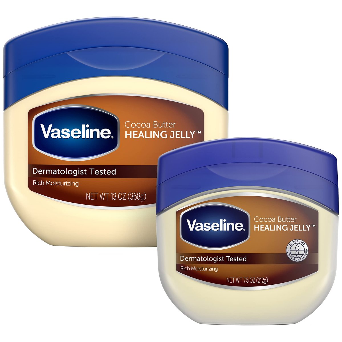 Vaseline Cocoa Butter Healing Jelly, 2er-Set – Von Dermatologen empfohlen, schützende Salbe für empfindliche und trockene Haut