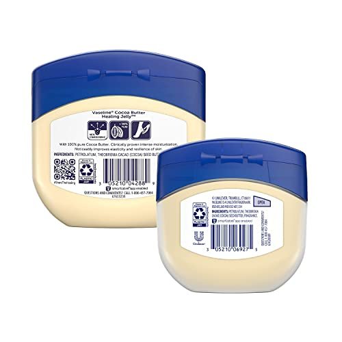 Vaseline Cocoa Butter Healing Jelly, 2er-Set – Von Dermatologen empfohlen, schützende Salbe für empfindliche und trockene Haut