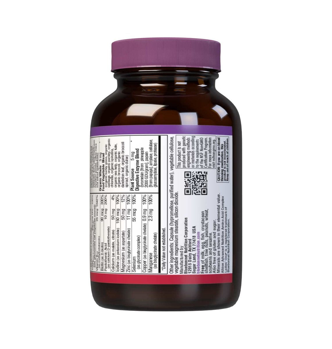 Bluebonnet Nutrition Ladies’ ONE 40+ Whole Food-Bed Multiple – Frauen Multivitamin für Frauen ab 40, Sojafrei, Nicht-GVO, Glutenfrei, 30 pflanzliche Kapseln, 30 Portionen