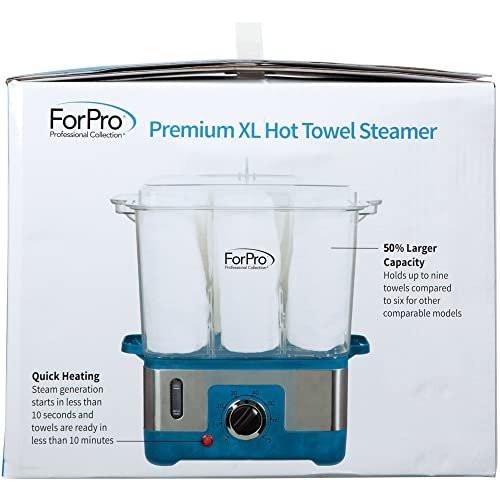 ForPro Professional Collection Premium XL Heißluft-Handtuchwärmer, 50 % größeres Fassungsvermögen, für 9 Gesichtstücher, schnelles Aufheizen, Dampfhandtuchwärmer für Salons und Spas