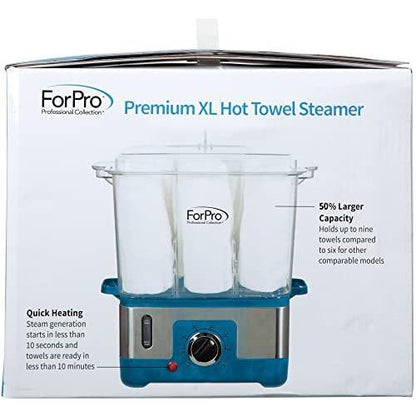 ForPro Professional Collection Premium XL Heißluft-Handtuchwärmer, 50 % größeres Fassungsvermögen, für 9 Gesichtstücher, schnelles Aufheizen, Dampfhandtuchwärmer für Salons und Spas