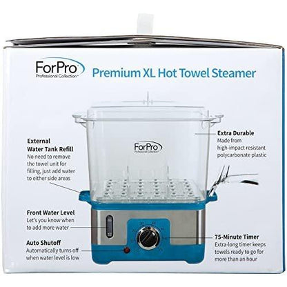 ForPro Professional Collection Premium XL Heißluft-Handtuchwärmer, 50 % größeres Fassungsvermögen, für 9 Gesichtstücher, schnelles Aufheizen, Dampfhandtuchwärmer für Salons und Spas