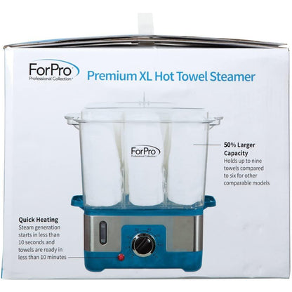 ForPro Professional Collection Premium XL Heißluft-Handtuchwärmer, 50 % größeres Fassungsvermögen, für 9 Gesichtstücher, schnelles Aufheizen, Dampfhandtuchwärmer für Salons und Spas