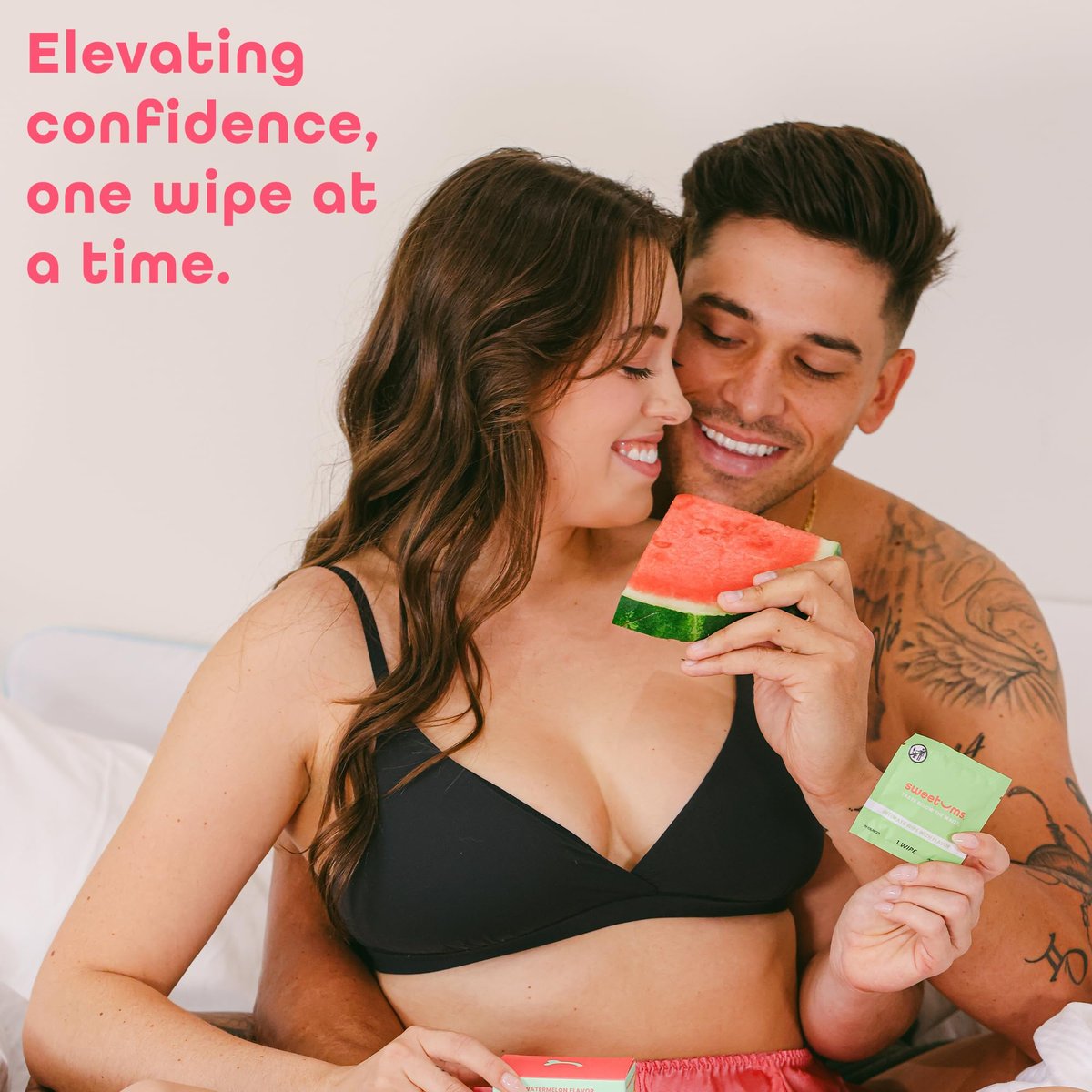 Sweetums Feminine Wipes für Frauen, einzeln verpackt – pH-ausgeglichene aromatisierte Intimtücher, Packung mit 10 (Wassermelone)