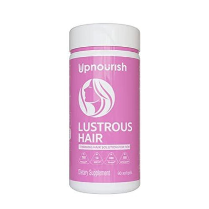 UpNourish Haarwachstumsvitamine für Frauen - Bewährtes Haarergänzungsmittel mit KERANAT, DHT-Blocker PHYTOPIN, Biotin 5000 mcg & SOD - 90 Kapseln