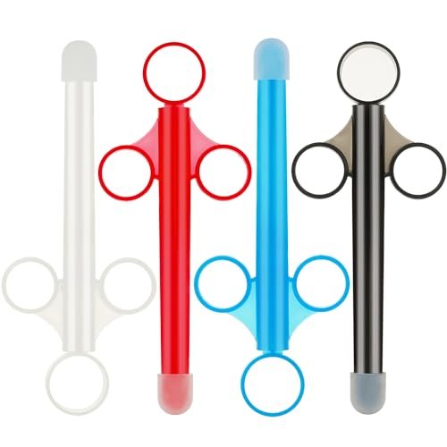 Famolay Lube Applikator für Frauen und Männer, 2 Stück Injektor mit 10 ml Skala, abgerundete Kappe, wiederverwendbar, leicht zu reinigen