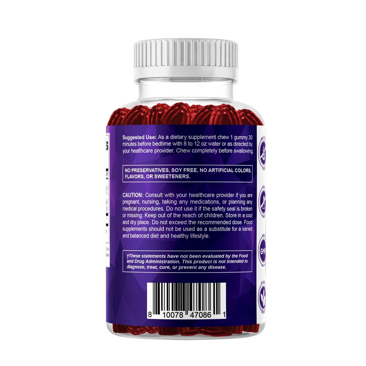 Vitamatic Melatonin 10 mg Vegetarische Gummis – Nicht abhängig machend – 60 Gummis pro Flasche – 2er-Pack (insgesamt 120 vegane Gummis)