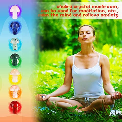 Nuanchu 20 Stücke Kristallpilz Dekoration Handgemachte Mini Skulptur Pilz Sorgenstein Figuren Bulk Edelstein Polierte Schmuckstücke für Partygeschenke Hexerei DIY Meditation Garten (Lebendige Farben)