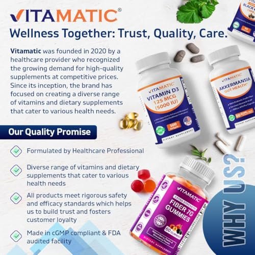Vitamatic Hochdosiertes Biotin 20000 mcg (20 mg) mit Keratin 100 mg – 120 Tabletten – Biotin Nahrungsergänzung für gesunde Haare, Haut und Nägel für Erwachsene