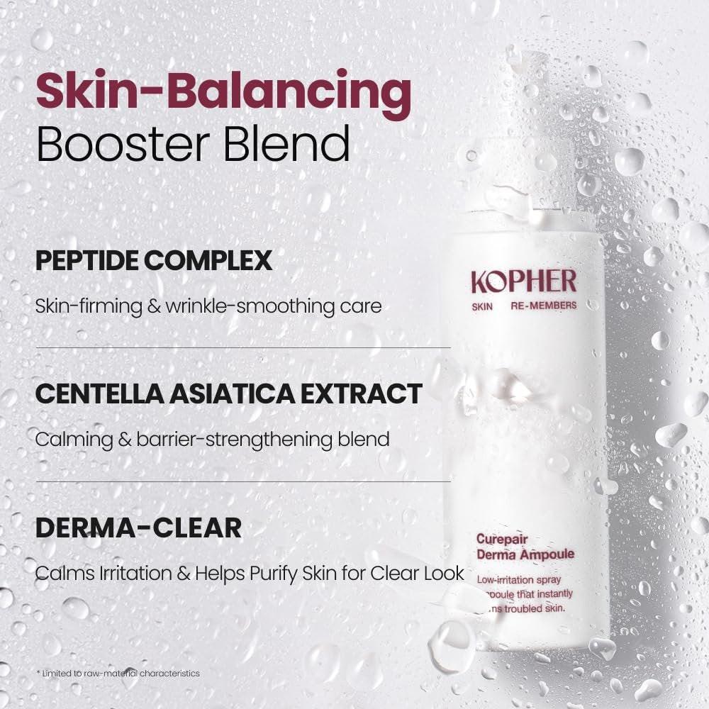 Kopher Curepair Derma Facial Serum Spray Mist 4ever – 10GF Hauterneuerung & aufhellende Ampulle für empfindliche Haut, reduziert Falten, verbessert den Hautton (100 ml)