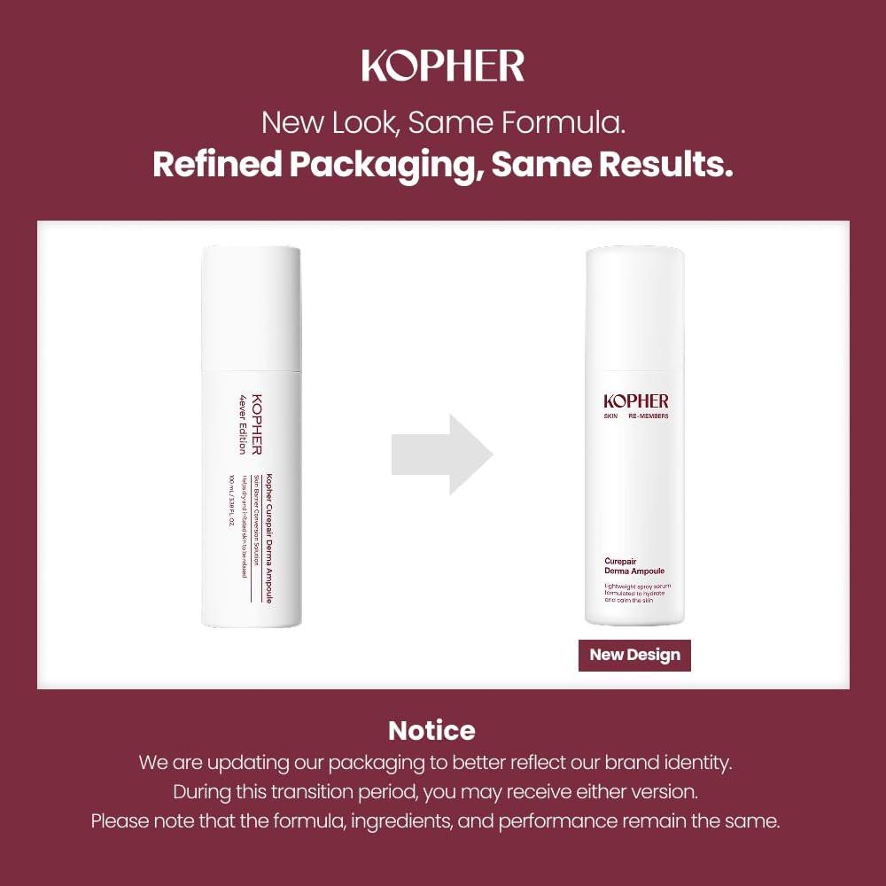 Kopher Curepair Derma Facial Serum Spray Mist 4ever – 10GF Hauterneuerung & aufhellende Ampulle für empfindliche Haut, reduziert Falten, verbessert den Hautton (100 ml)