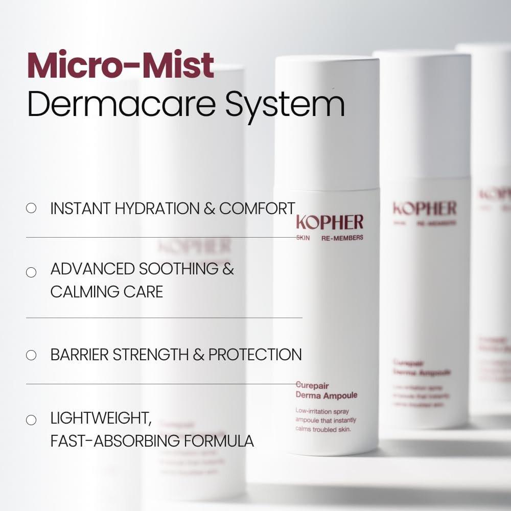 Kopher Curepair Derma Facial Serum Spray Mist 4ever – 10GF Hauterneuerung & aufhellende Ampulle für empfindliche Haut, reduziert Falten, verbessert den Hautton (100 ml)