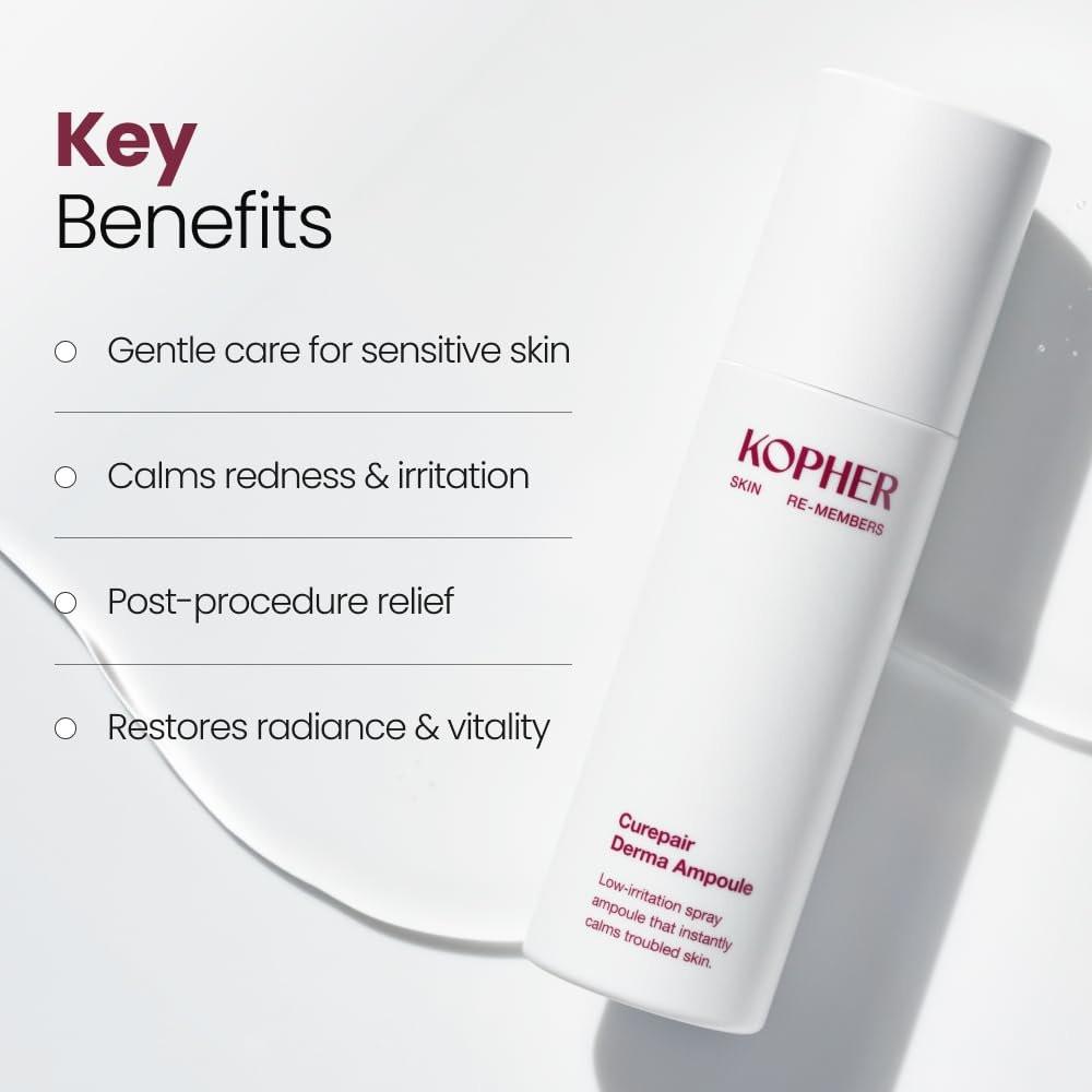 Kopher Curepair Derma Facial Serum Spray Mist 4ever – 10GF Hauterneuerung & aufhellende Ampulle für empfindliche Haut, reduziert Falten, verbessert den Hautton (100 ml)