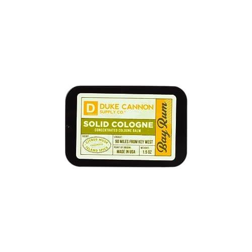 Duke Cannon Supply Co. Solid Cologne für Männer – Bay Rum (Zitrus-Moschus, Zedernholz, Inselgewürz) – Konzentrierter Balsam, Reisefreundliche Dose, 43 g