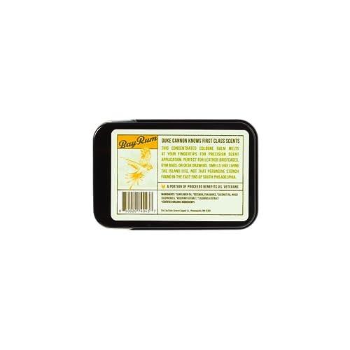 Duke Cannon Supply Co. Solid Cologne für Männer – Bay Rum (Zitrus-Moschus, Zedernholz, Inselgewürz) – Konzentrierter Balsam, Reisefreundliche Dose, 43 g