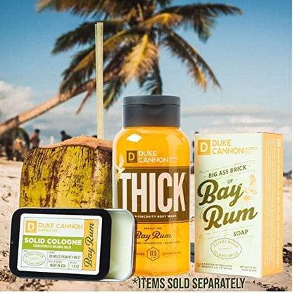 Duke Cannon Supply Co. Solid Cologne für Männer – Bay Rum (Zitrus-Moschus, Zedernholz, Inselgewürz) – Konzentrierter Balsam, Reisefreundliche Dose, 43 g