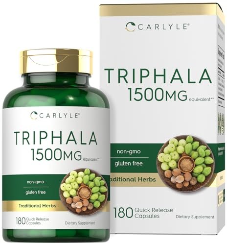 Carlyle Triphala Kapseln | 180 Stück | Pflanzliches Nahrungsergänzungsmittel | Non-GMO & Glutenfrei