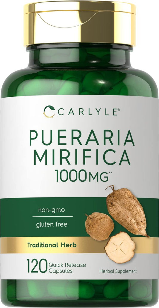 Carlyle Pueraria Mirifica Kapseln | 120 Stück | Wurzelextrakt | Nicht-GVO & Glutenfrei Nahrungsergänzungsmittel