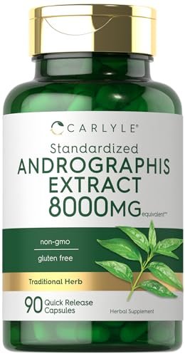 Carlyle Andrographis Paniculata Kapseln | 90 Stück | Kräuterextrakt Nahrungsergänzungsmittel | Nicht-GVO und Glutenfrei