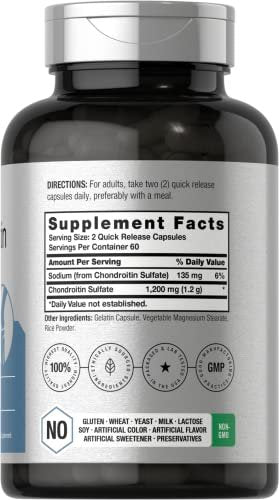 Horbäach Chondroitin Sulfat 1200mg | 120 Kapseln | Non-GMO & Glutenfrei