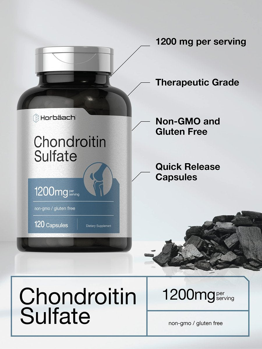 Horbäach Chondroitin Sulfat 1200mg | 120 Kapseln | Non-GMO & Glutenfrei