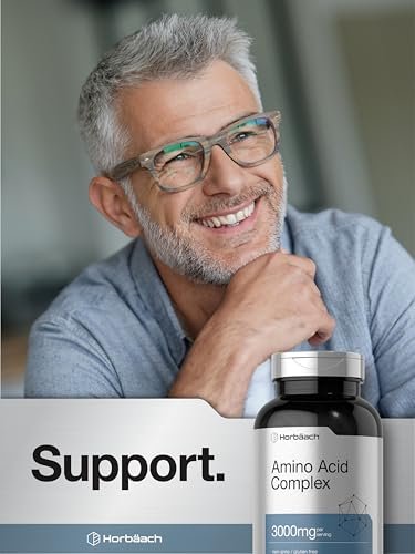 Horbäach Aminosäure-Komplex 3000 mg | 250 Kapseln | Non-GMO, Glutenfrei