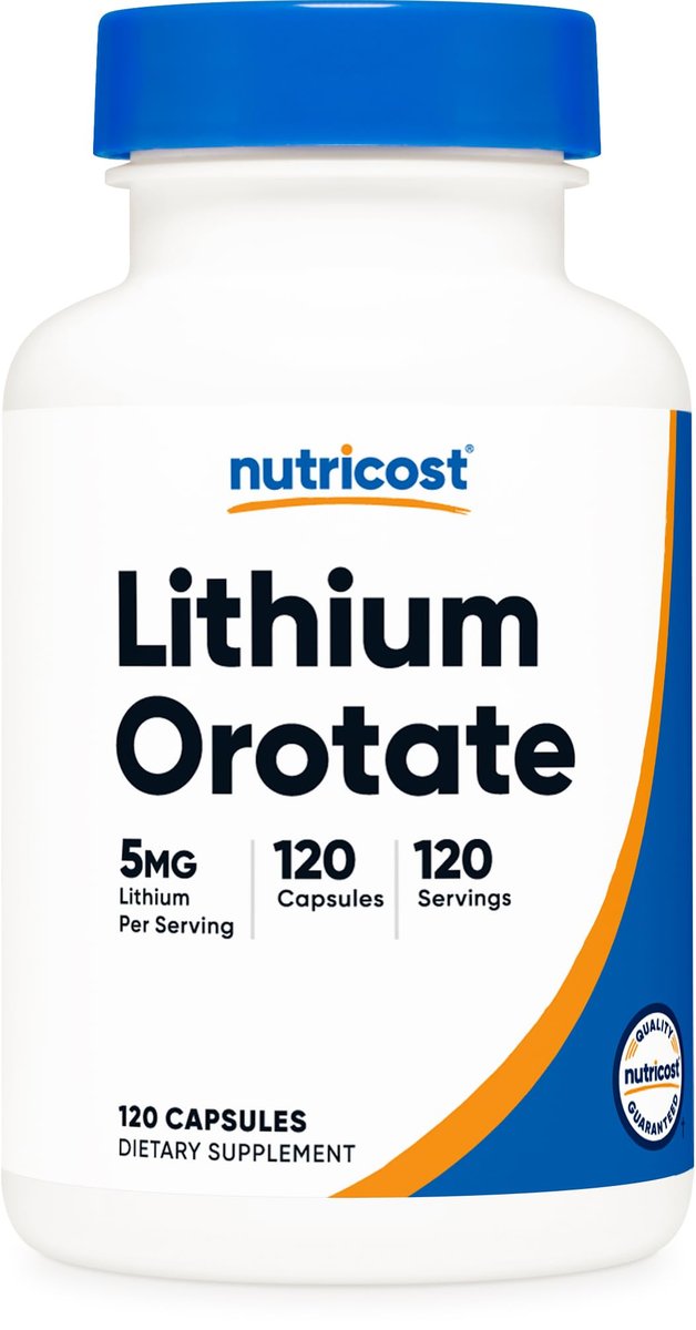 Nutricost Lithiumorotat 5 mg, 120 Kapseln - Vegane Kapseln, Nicht-GVO, Glutenfrei
