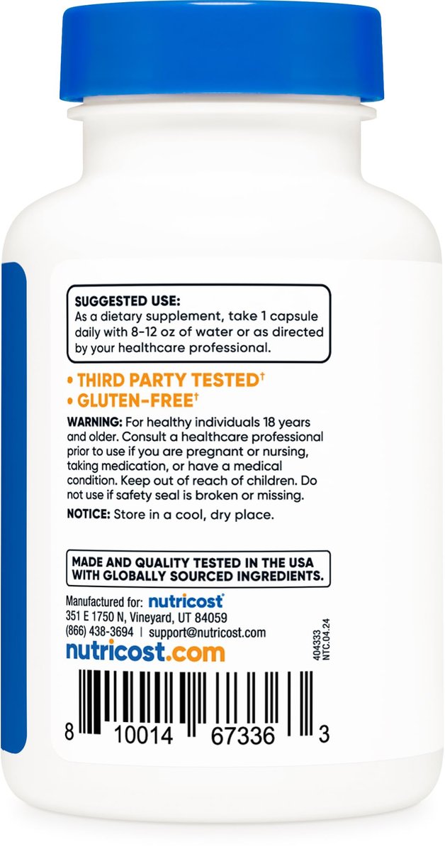 Nutricost Lithiumorotat 5 mg, 120 Kapseln - Vegane Kapseln, Nicht-GVO, Glutenfrei