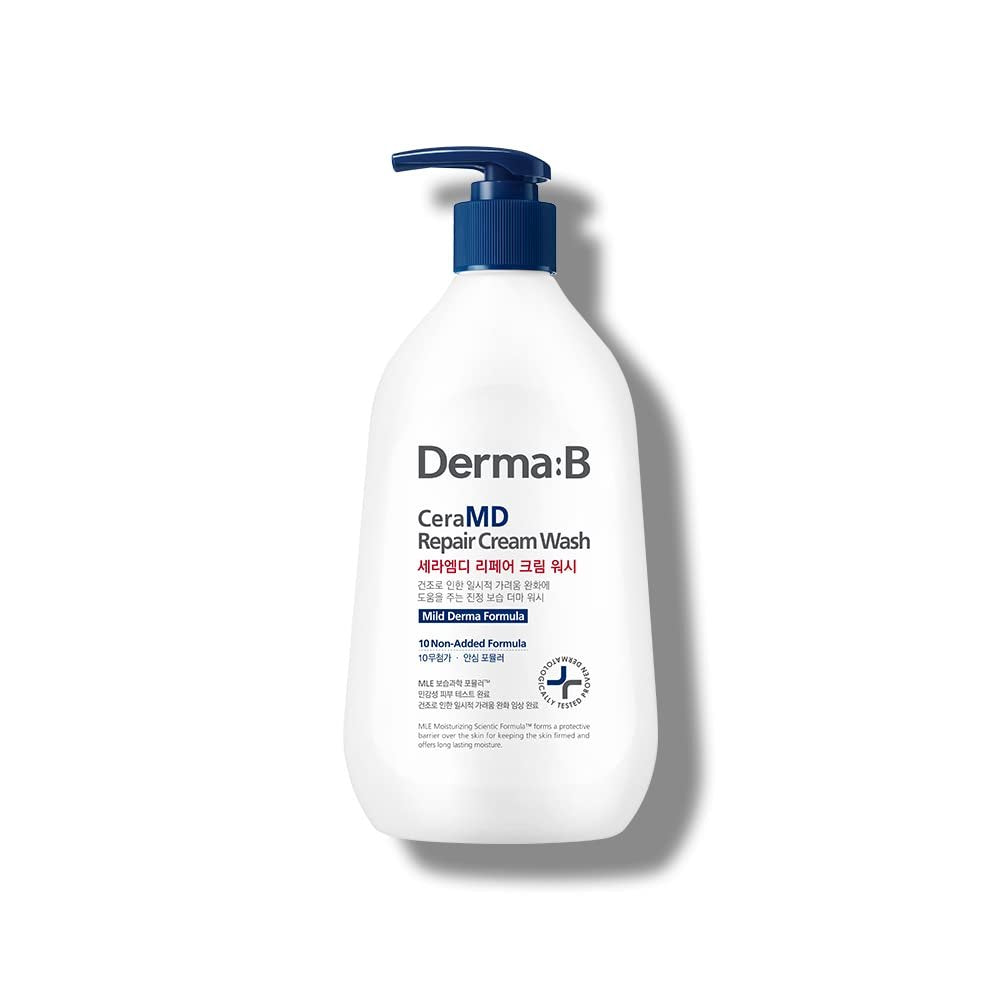 Derma B CeraMD Repair Cream Wash – Duftfreie, parabenfreie Reinigung für trockene, empfindliche Haut, 400 ml