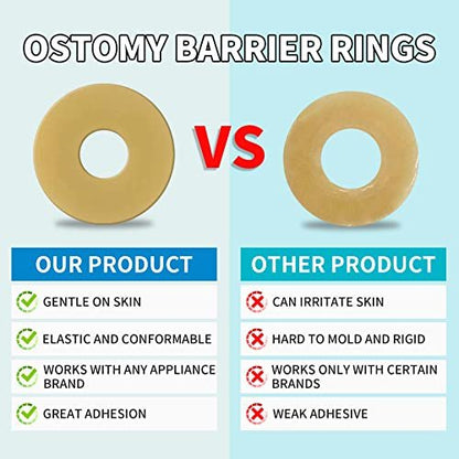 10 Stück Ostomy-Barriereringe, stichfrei, formbar, Hydrokolloid-Hautverlängerungsringe für Kolostomiebeutel