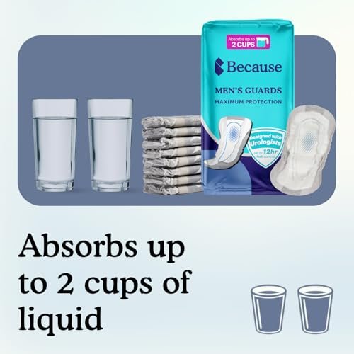 Because Premium Guards für Männer – 20 Stück diskrete, einzeln verpackte Inkontinenzeinlagen – vollständige Saugfähigkeit, Geruchskontrolle, bequeme Passform