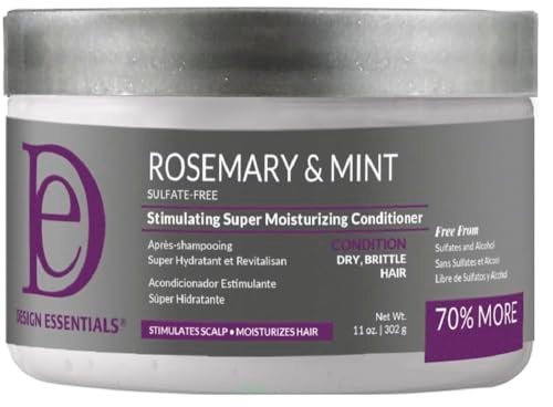 Design Essentials Rosemary & Mint Stimulating Super Moisturizing Conditioner – Feuchtigkeitsspender für trockenes, dickes oder sprödes Haar – 11 oz