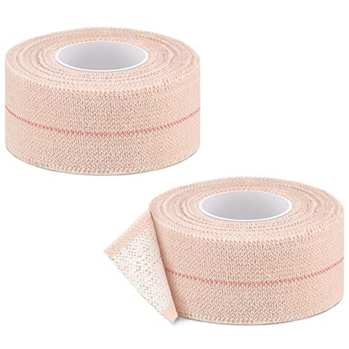 Nuanchu 2 Rollen elastischer Klebeverband, flexibler Sportverband für Knöchel, Knie und Handgelenk, Tierverband, Pferdeverband (2,5 cm breit, apricot)