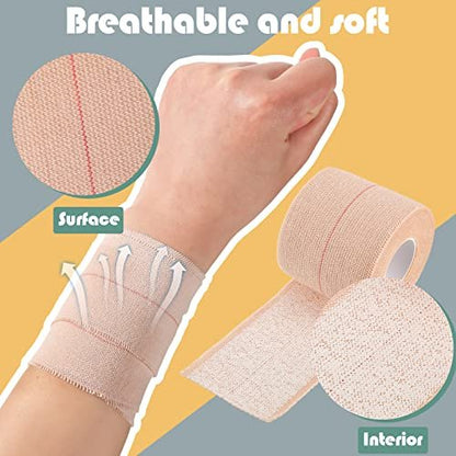 BBTO 4 Rollen elastisches Klebeband, selbstklebende Bandage, flexible Stretchbinden für Sport, Knöchel, Knie und Handgelenk, 5 Yard (2 Zoll breit)