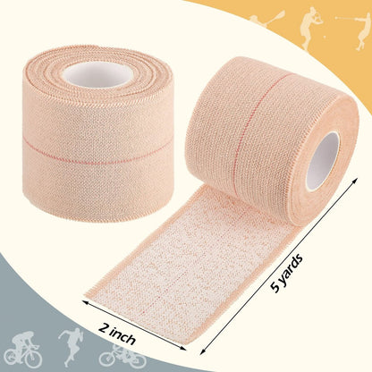 BBTO 4 Rollen elastisches Klebeband, selbstklebende Bandage, flexible Stretchbinden für Sport, Knöchel, Knie und Handgelenk, 5 Yard (2 Zoll breit)