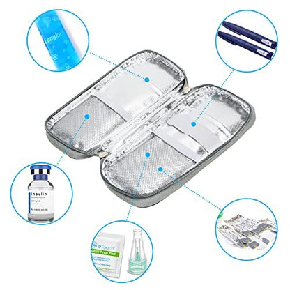 YOUSHARES Insulin Kühltasche für Reisen, Diabetiker-Reisetasche TSA-geprüft mit 2 Kühlakkus für GLP-1, Ozempic, Insulin-Pens und -Fläschchen – Täglicher Gebrauch & Reise
