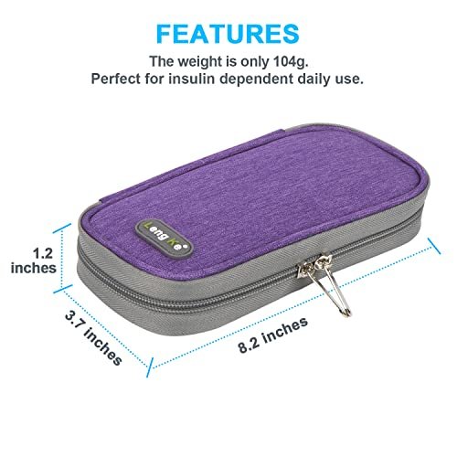 YOUSHARES Insulin Kühltasche für Reisen, Diabetiker-Reisetasche TSA-geprüft mit 2 Kühlakkus für GLP-1, Ozempic, Insulin-Pens und -Fläschchen – Täglicher Gebrauch & Reise