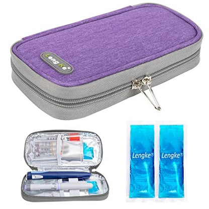 YOUSHARES Insulin Kühltasche für Reisen, Diabetiker-Reisetasche TSA-geprüft mit 2 Kühlakkus für GLP-1, Ozempic, Insulin-Pens und -Fläschchen – Täglicher Gebrauch & Reise