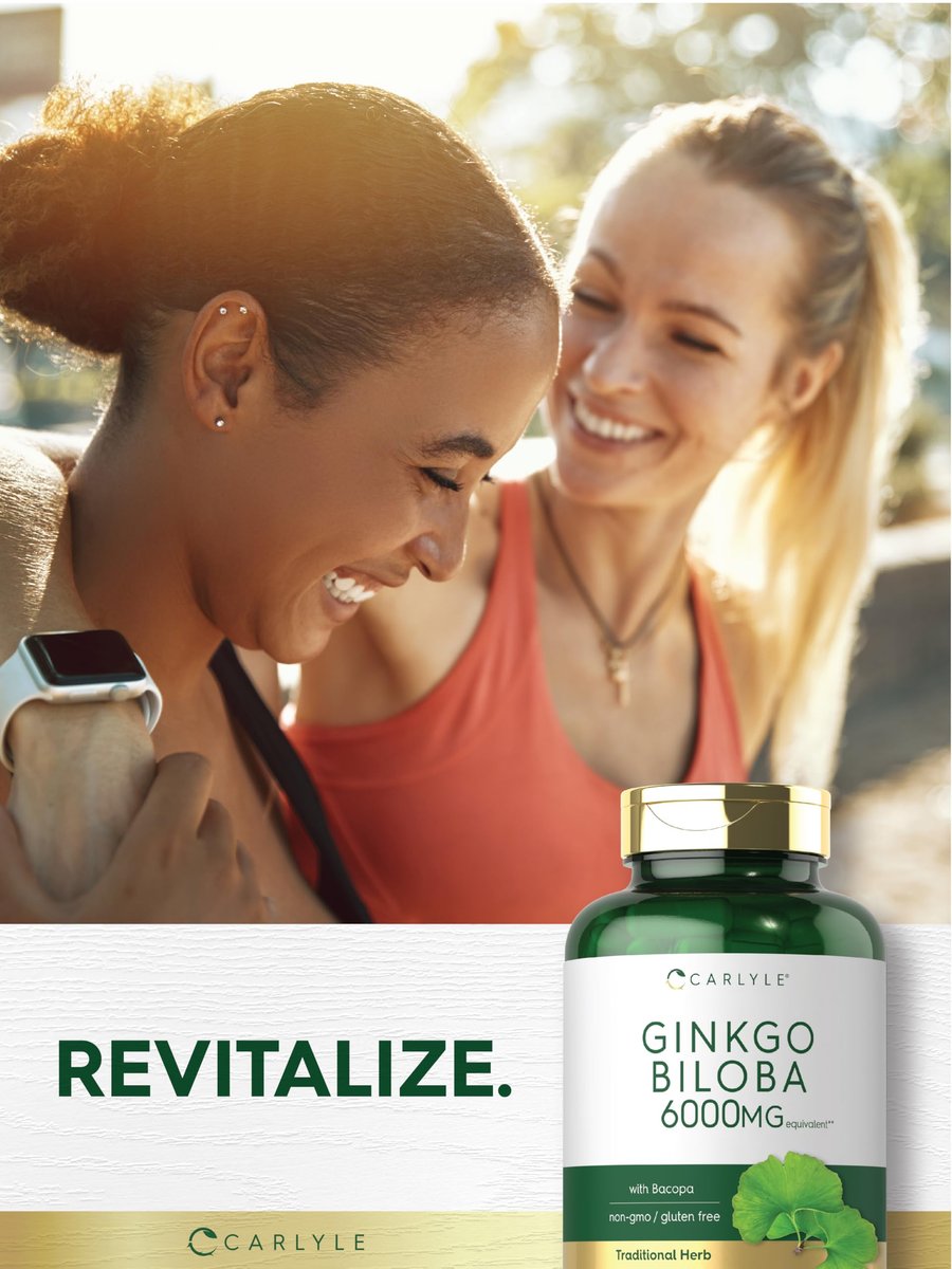 Carlyle Ginkgo Biloba Kapseln | 200 Kapseln mit Bacopa-Extrakt | Extra Stärke, Non-GMO und glutenfreies pflanzliches Nahrungsergänzungsmittel