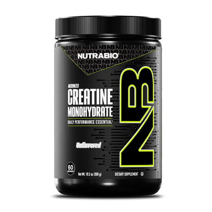 NutraBio Pure Micronized Creatine Monohydrat-Pulver, ungesüßt, 300 g – unterstützt Muskelenergie, Erholung und Kraft – HPLC-getestetes Creatin-Pulver für Männer und Frauen