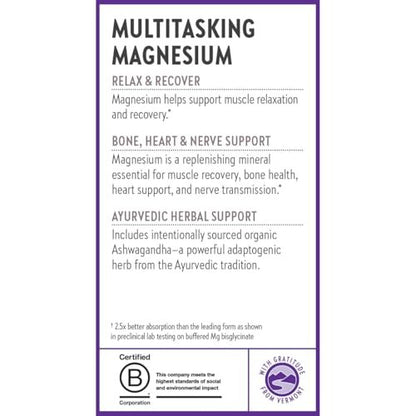 New Chapter Magnesium + Ashwagandha Nahrungsergänzungsmittel, 325 mg mit Magnesiumglycinat für Muskelentspannung & Erholung, Herz-, Nerven- und Knochengesundheit, 2,5-fache Absorption, Nicht-GVO - 60 Kapseln (2 Monate Vorrat)