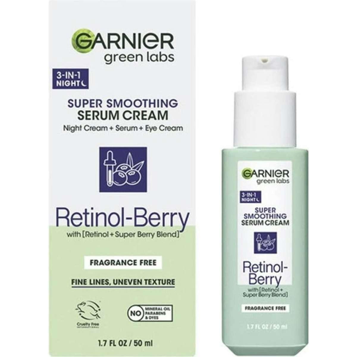 Garnier Green Labs 3-in-1 Super Smoothing Serum Creme mit Retinol und Beere, 1,7 fl oz