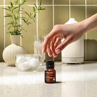 Cliganic Bio Citronella Öl - 100% Reines Naturöl für Aromatherapie Diffuser | Non-GMO Verifiziert
