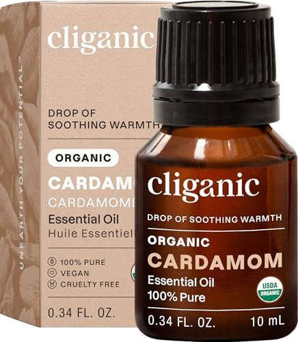 Cliganic Bio Kardamom Ätherisches Öl – 100% rein natürlich für Aromatherapie-Diffuser | Non-GMO verifiziert