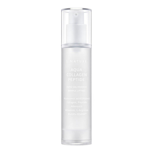S.NATURE Aqua Collagen Peptide Triple Gel Essence – Straffende & feuchtigkeitsspendende Gesichtsessenz mit 8 Hyaluronsäuren, Adenosin, ölfreie koreanische Hautpflege (50 ml)