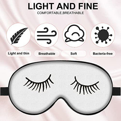 8-teiliges lustiges Schlafmasken-Set aus Seide – Verstellbare Schlafbrille für erholsamen Schlaf, Reisen, Nickerchen, Meditation (Elegante Farben)